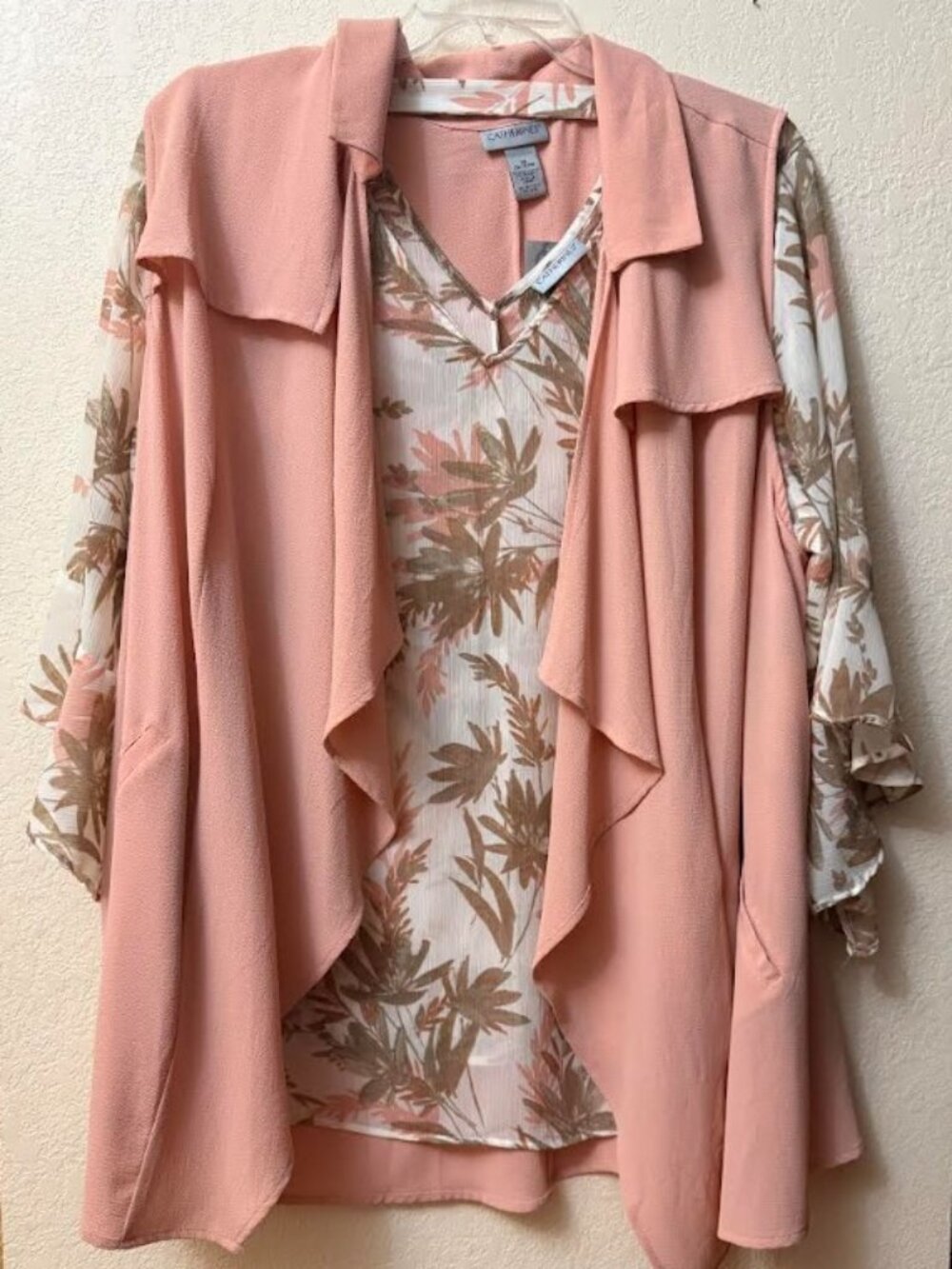 Catherines 3/4 Sleeve Tunick with Jacket Vest - NWT - 2pcs